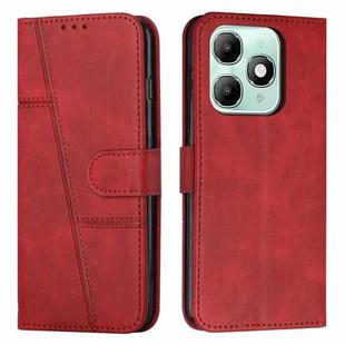 For itel A90 4G Stitching Calf Texture Buckle Leather Phone Case(Red)