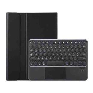 For Samsung Galaxy Tab A9+ X210/X215/X215 YA09B-A Candy Color TPU Round Keycap Touch Bluetooth Keyboard Leather Case with Pen Slot(Black)