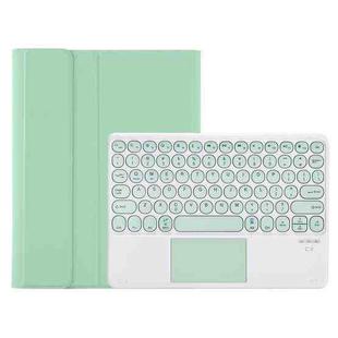 For Samsung Galaxy Tab A9+ X210/X215/X215 YA09B-A Candy Color TPU Round Keycap Touch Bluetooth Keyboard Leather Case with Pen Slot(Light Green)