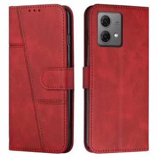 For Motorola Edge 40 Neo Stitching Calf Texture Buckle Leather Phone Case(Red)