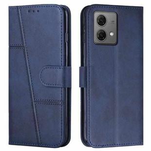 For Motorola Edge 40 Neo Stitching Calf Texture Buckle Leather Phone Case(Blue)