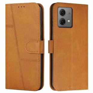 For Motorola Edge 40 Neo Stitching Calf Texture Buckle Leather Phone Case(Yellow)