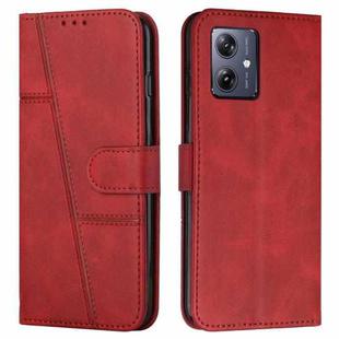 For Motorola Moto G54 Stitching Calf Texture Buckle Leather Phone Case(Red)