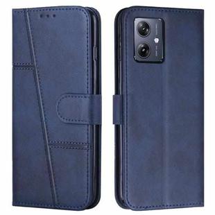 For Motorola Moto G54 Stitching Calf Texture Buckle Leather Phone Case(Blue)