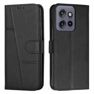 For Motorola Edge 50 Neo Stitching Calf Texture Buckle Leather Phone Case(Black)