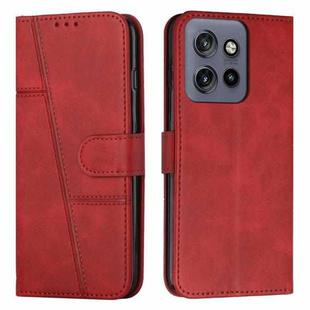 For Motorola Edge 50 Neo Stitching Calf Texture Buckle Leather Phone Case(Red)