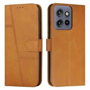 For Motorola Edge 50 Neo Stitching Calf Texture Buckle Leather Phone Case(Yellow)