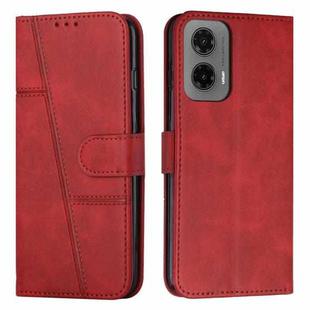 For Motorola Moto G35 Stitching Calf Texture Buckle Leather Phone Case(Red)