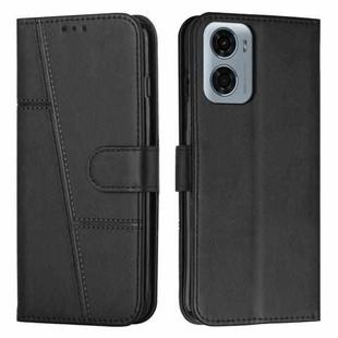 For Motorola Moto G05 Stitching Calf Texture Buckle Leather Phone Case(Black)