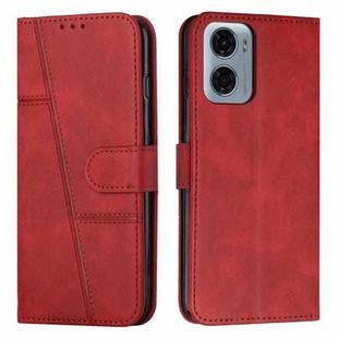 For Motorola Moto G05 Stitching Calf Texture Buckle Leather Phone Case(Red)