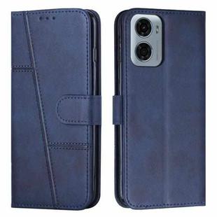 For Motorola Moto G05 Stitching Calf Texture Buckle Leather Phone Case(Blue)