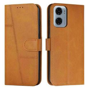 For Motorola Moto G05 Stitching Calf Texture Buckle Leather Phone Case(Yellow)