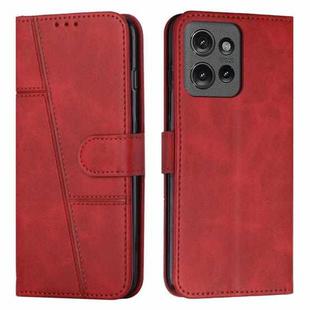 For Motorola Moto G 5G 2025 Stitching Calf Texture Buckle Leather Phone Case(Red)