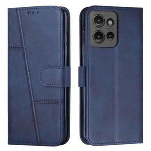 For Motorola Moto G 5G 2025 Stitching Calf Texture Buckle Leather Phone Case(Blue)