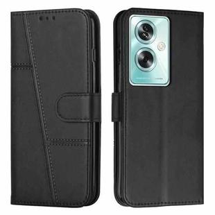 For OPPO A79 5G Stitching Calf Texture Buckle Leather Phone Case(Black)