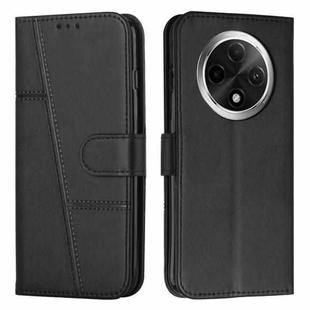 For OPPO A3 Pro Stitching Calf Texture Buckle Leather Phone Case(Black)