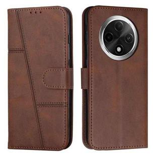 For OPPO A3 Pro Stitching Calf Texture Buckle Leather Phone Case(Brown)