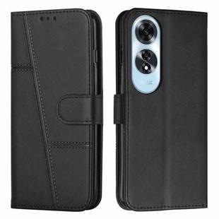 For OPPO A60 4G Stitching Calf Texture Buckle Leather Phone Case(Black)