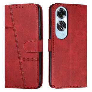 For OPPO A60 4G Stitching Calf Texture Buckle Leather Phone Case(Red)