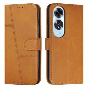 For OPPO A60 4G Stitching Calf Texture Buckle Leather Phone Case(Yellow)