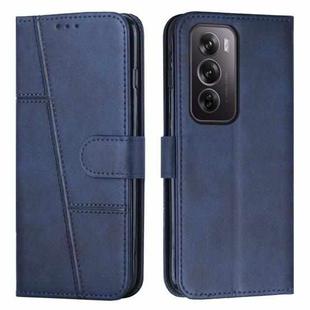 For OPPO Reno12 Pro Global Stitching Calf Texture Buckle Leather Phone Case(Blue)