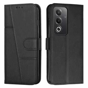 For OPPO A3 Pro Stitching Calf Texture Buckle Leather Phone Case(Black)