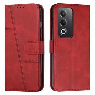 For OPPO A3 Pro Stitching Calf Texture Buckle Leather Phone Case(Red)