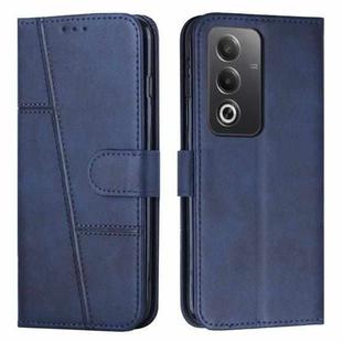 For OPPO A3 Pro Stitching Calf Texture Buckle Leather Phone Case(Blue)