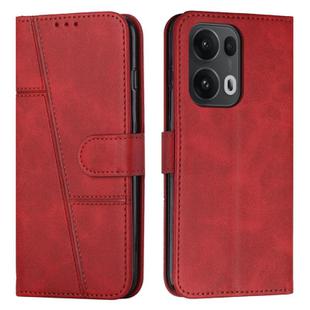 For OPPO Reno13 Pro 5G Global Stitching Calf Texture Buckle Leather Phone Case(Red)