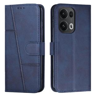 For OPPO Reno13 Pro 5G Global Stitching Calf Texture Buckle Leather Phone Case(Blue)