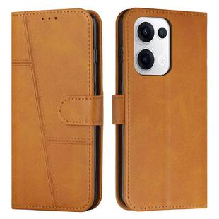 For OPPO Reno13 5G Global Stitching Calf Texture Buckle Leather Phone Case(Yellow)