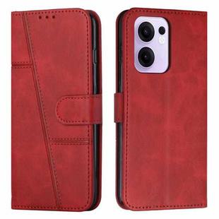 For OPPO Reno13 F 5G / 4G Stitching Calf Texture Buckle Leather Phone Case(Red)