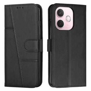For OPPO A5 Pro 5G Global Stitching Calf Texture Buckle Leather Phone Case(Black)