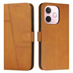 For OPPO A5 Pro 5G Global Stitching Calf Texture Buckle Leather Phone Case(Yellow)