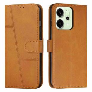 For OPPO Reno14 Pro 5G Global Stitching Calf Texture Buckle Leather Phone Case(Yellow)