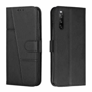 For Sony Xperia 10 V 2023 Stitching Calf Texture Buckle Leather Phone Case(Black)