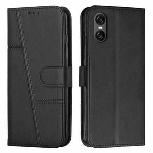 For Sony Xperia 10 VI Stitching Calf Texture Buckle Leather Phone Case(Black)