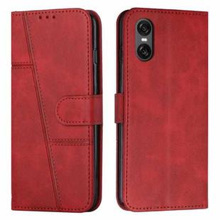 For Sony Xperia 10 VI Stitching Calf Texture Buckle Leather Phone Case(Red)