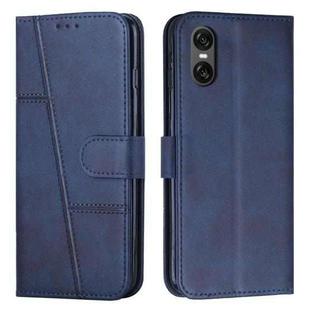 For Sony Xperia 10 VI Stitching Calf Texture Buckle Leather Phone Case(Blue)