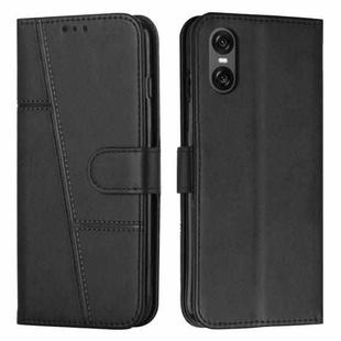 For Sony Xperia 5 VI Stitching Calf Texture Buckle Leather Phone Case(Black)