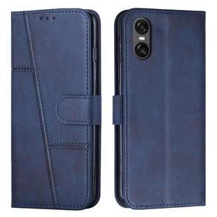 For Sony Xperia 5 VI Stitching Calf Texture Buckle Leather Phone Case(Blue)