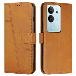 For vivo S17 / vivo S17 Pro Stitching Calf Texture Buckle Leather Phone Case(Yellow)