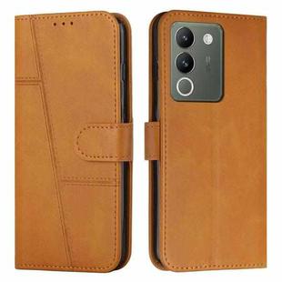 For vivo Y200 Stitching Calf Texture Buckle Leather Phone Case(Yellow)