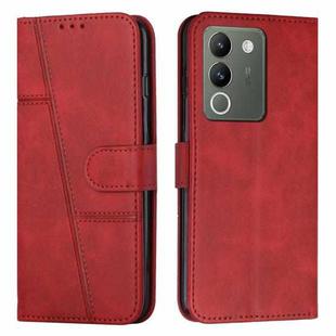 For vivo Y200 Stitching Calf Texture Buckle Leather Phone Case(Red)