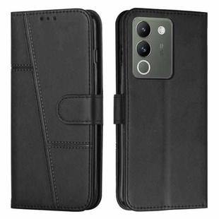 For vivo Y200 Stitching Calf Texture Buckle Leather Phone Case(Black)