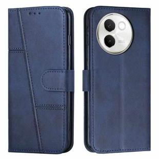 For vivo V30e Stitching Calf Texture Buckle Leather Phone Case(Blue)