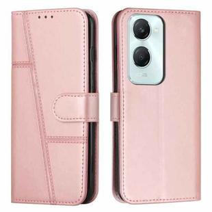 For vivo Y03 / Y18 / Y18e Stitching Calf Texture Buckle Leather Phone Case(Pink)
