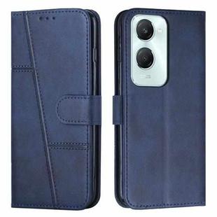 For vivo Y03 / Y18 / Y18e Stitching Calf Texture Buckle Leather Phone Case(Blue)