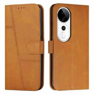 For vivo V40 / V40 Pro / T3 Ultra Stitching Calf Texture Buckle Leather Phone Case(Yellow)