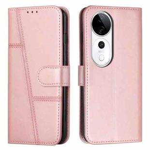 For vivo V40 / V40 Pro / T3 Ultra Stitching Calf Texture Buckle Leather Phone Case(Pink)